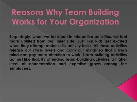 Reasons Why Team Building Works For Your Organization By Magicten Art