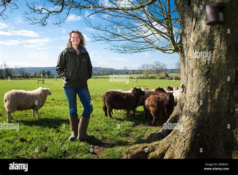 Portrait of TV presenter and farmer Kate Humble on her farm Stock Photo ...