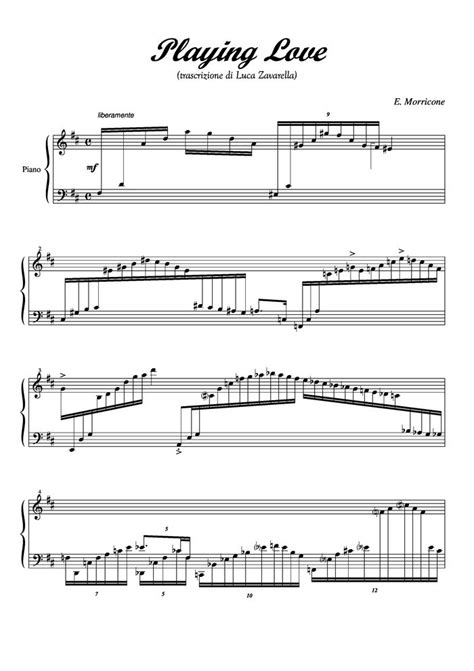 Playing Love free sheet music by Ennio Morricone | Pianoshelf