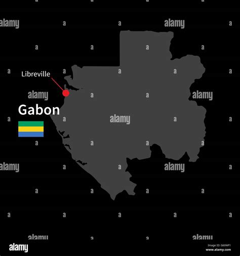 Mapa Detallado De La Capital Libreville Gabón Y Con Bandera Sobre