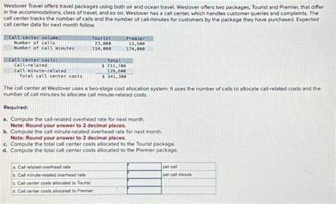 Solved Westover Travel Offers Travel Packages Using Both Air Chegg