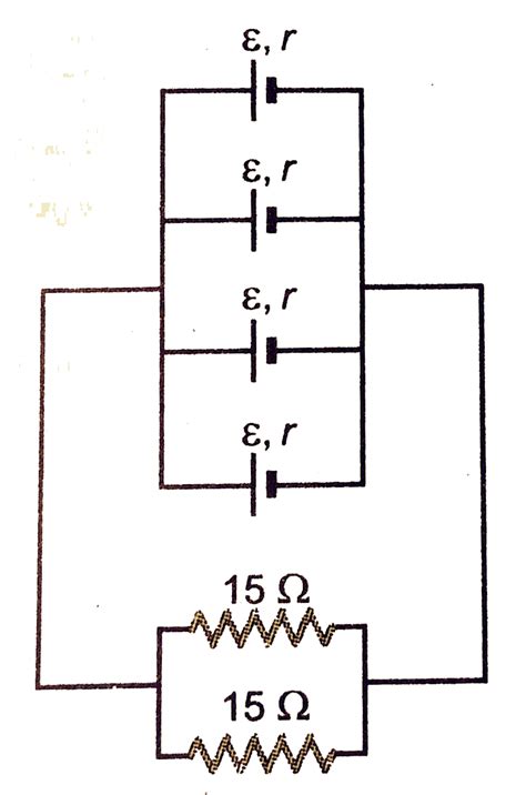 Four Identical Cells Each Of Emf 2V Are Joined In Parallel Providing