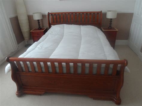 SOLID WOOD SLEIGH BED BROWN CHERRY WOOD COLOUR KING SIZE | in North Anston, South Yorkshire ...