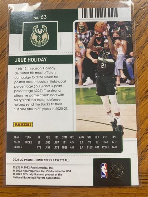 2021 22 Panini Contenders 63 Jrue Holiday EBay