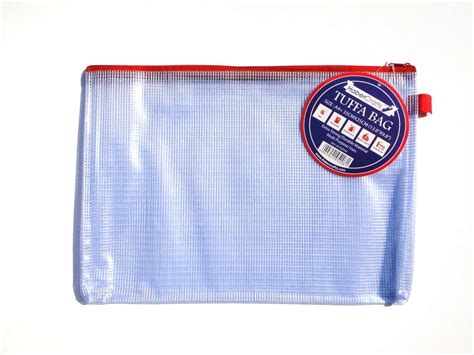 A4 Tuff Bag Zip Wallet Clear Plastic Wallets Zipped Pouch File Pencil