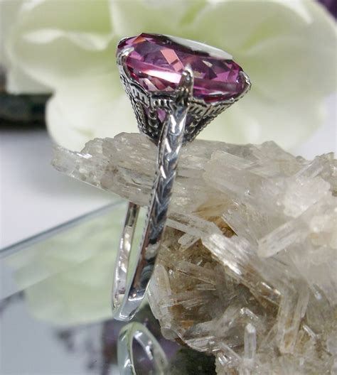 Natural Pink Topaz Ring K K White Gold Or Sterling Etsy