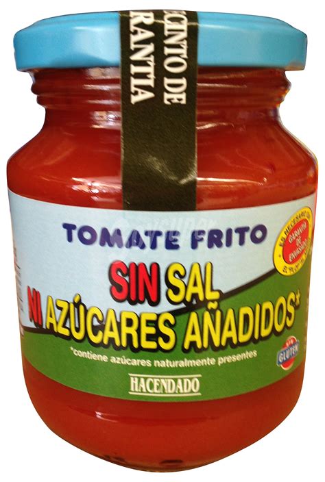 Hacendado Tomate Frito Sin Sal Y Sin Azucares Añadidos Tarro 300 Gramos