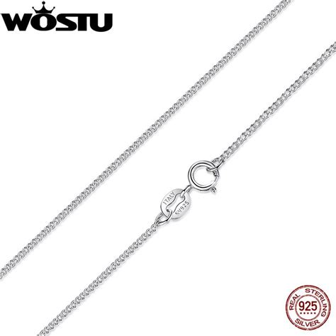 Cheap WOSTU Hot Sale 925 Sterling Silver Link Chains Necklaces Fit For