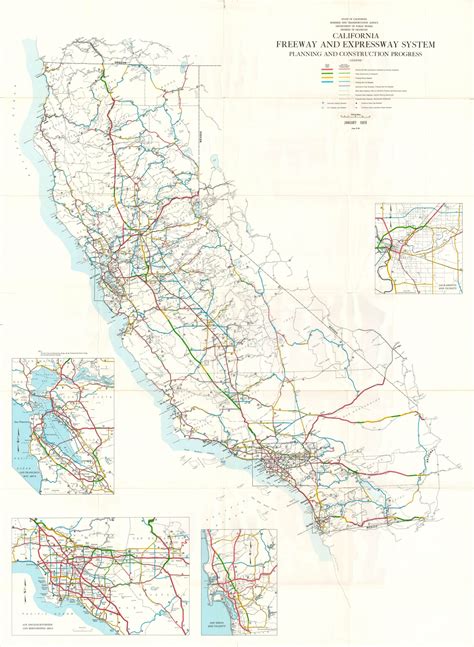 California Freeway And Expressway System Curtis Wright Maps