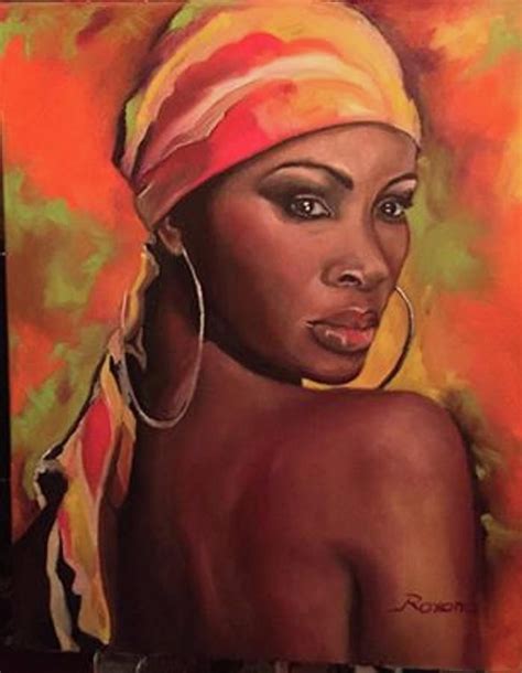 African Woman Painting Confidence SOLD By Roxana Gonzales Black Art