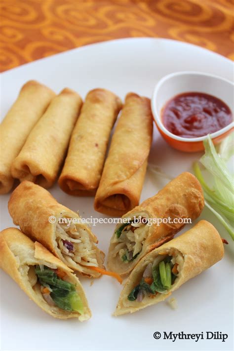 Myes Kitchen Vegetable Spring Rolls Indian Chinese Style