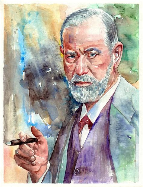 Sigmund Freud portrait Painting by Suzann Sines