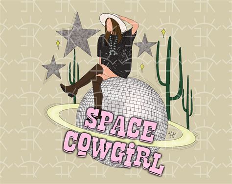 Brunette Space Cowgirl Png Etsy