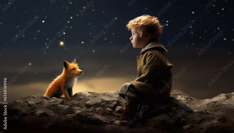 Artistic recreation of The Little Prince and the fox sit down speaking ...