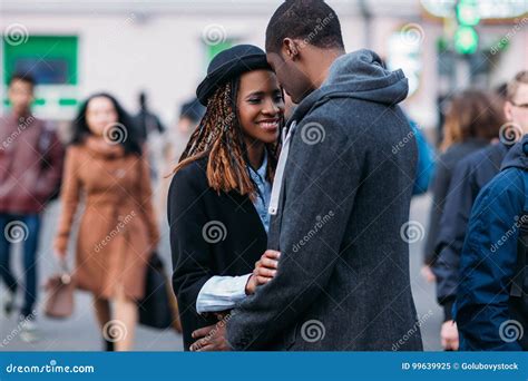 Happy Romantic Couple. Joyful African American Stock Image - Image of ...