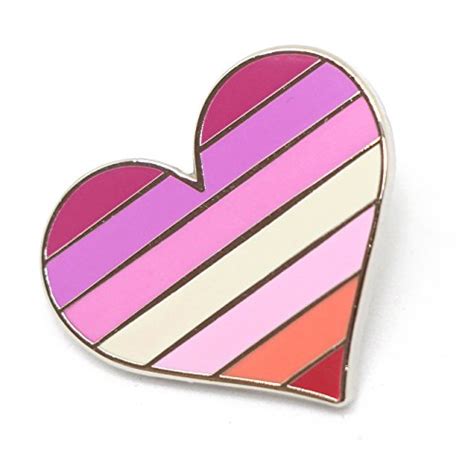 Compoco Lesbian Pride Pin Flag Lgbtq Gay Heart Flag Lapel Pin Want It All