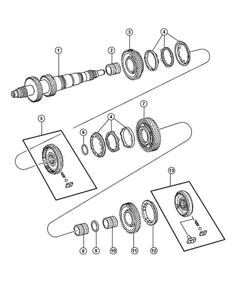 Jeep Wrangler Mainshaft. Transmission. Manual - 68105202AA | Jeep Parts ...