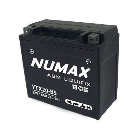 Batterie Moto NUMAX NTX20 BS SLA 12V 18Ah 270A Dimensions 175x87x155mm