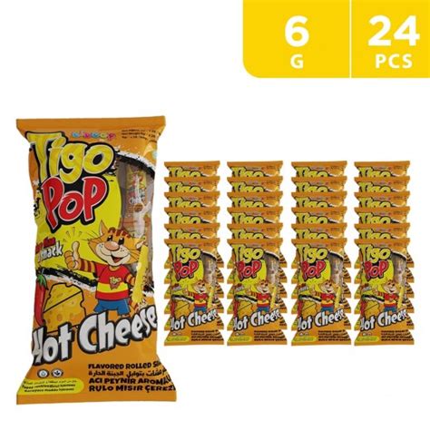 Buy Tigo Pop Hot cheese Flavored Rolled Roasted Corn Snack 246 g توصيل Taw9eel