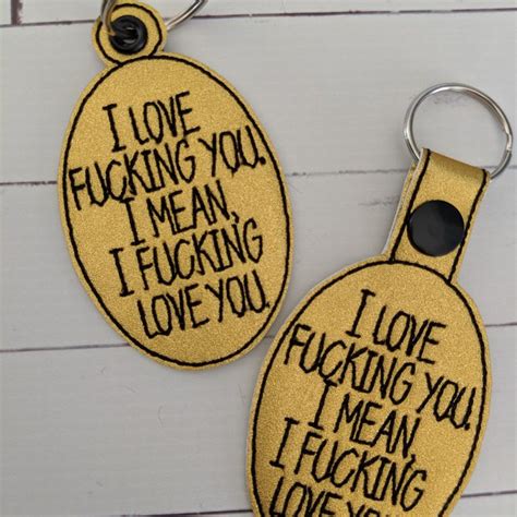 Fucking Love You Keyfobs Snap Tab Eyelet Keyfob Embroidery Design