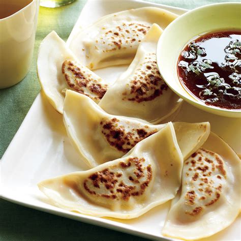 Shrimp Pot Stickers With Sriracha Ginger Dipping Sauce Recipe Martha