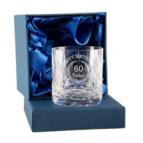 Personalised Engraved 60th Birthday Crystal Whisky Glass For Dad