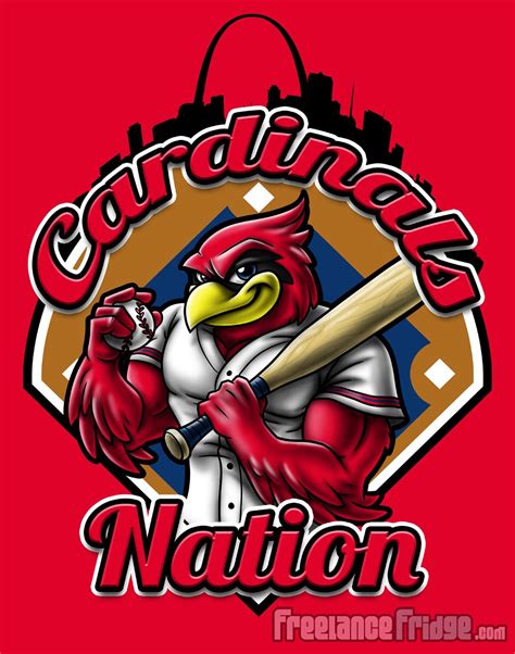 Cardinal Mascot Baseball T-shirt Design : Freelance Fridge ...