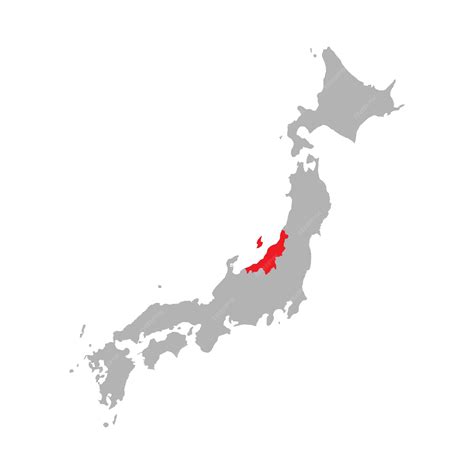 Premium Vector Niigata Prefecture Highlighted On The Map Of Japan
