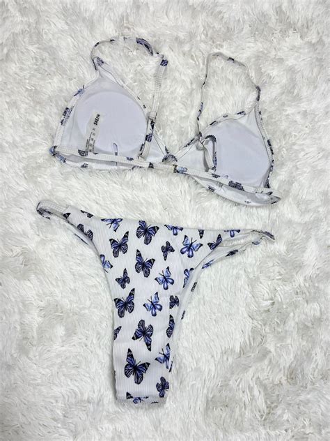 Bikini Malla Sin Aro Blanco Mariposas 2 Piezas Saldos Vip Tienda