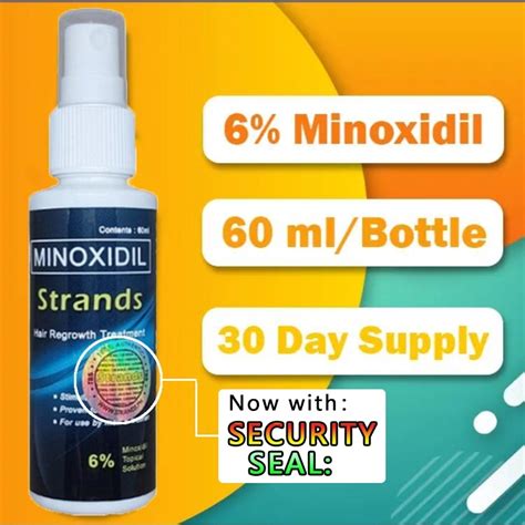 Strands 6 Minoxidil Topical Solution 60ml Bottle Hair Beard Eyebrow