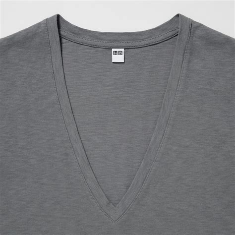 Slub Jersey V Neck Short Sleeve T Shirt Uniqlo Us