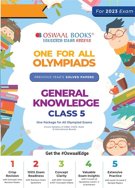 Buy Oswaal One For All Olympiad Previous Years Solved Papers Class 5 General Knowledge