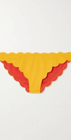 MARYSIA NET SUSTAIN Antibes Reversible Scalloped Recycled Seersucker Bikini Briefs