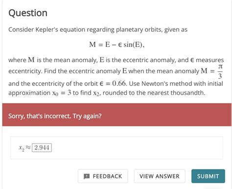 Solved Consider Kepler S Equation Regarding Planetary