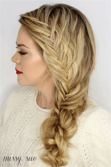 Fishtail French Knotted Side Braid