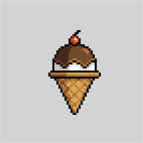 Pixel art illustration Ice cream. Pixelated summer ice cream. summer ...