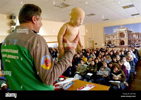 Non Exclusive Odesa Ukraine April An Instructor Holds An