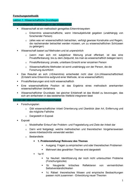 Forschungsmethodik Zusammenfassung Skript Forschungsmethodik