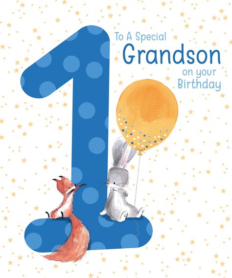 Grandson 1st Birthday Card