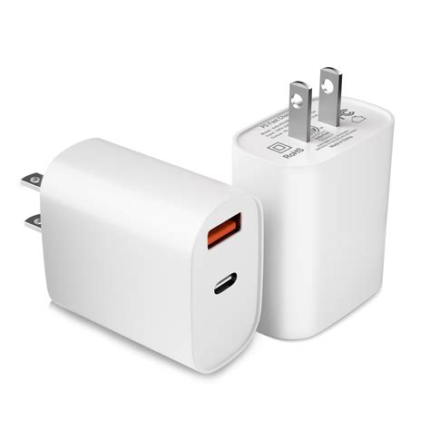 Usb C Wall Charger Block 20w 2 Pack Dual Port Qc Pd 30