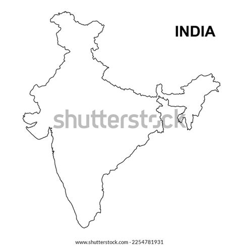 High Resolution Outline Map India Stock Vector (Royalty Free ...