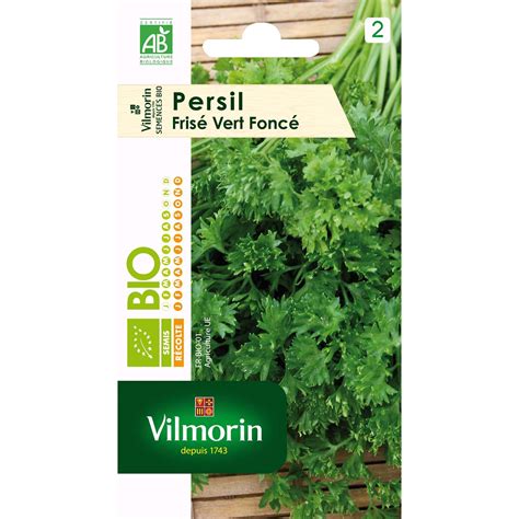 Persil frisé Vert foncé Petroselinum crispum Graines bio Vilmorin