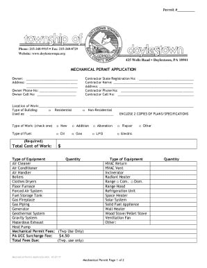 Fillable Online Centerline Gov554Mechanical Permit