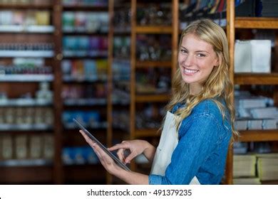 Smiling Blonde Doing Shopping Clothes Store Stock Photo Shutterstock