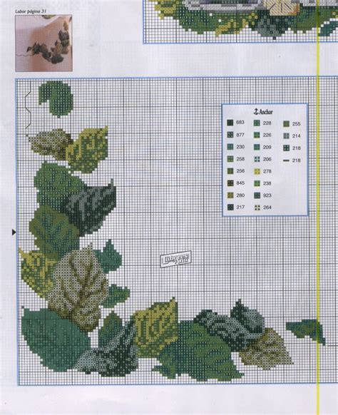 Schema Punto Croce Foglie 3