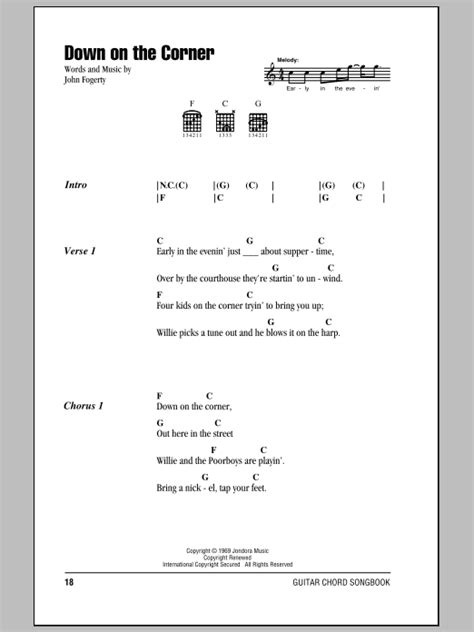 Down On The Corner by Creedence Clearwater Revival - Guitar Chords/Lyrics - Guitar Instructor