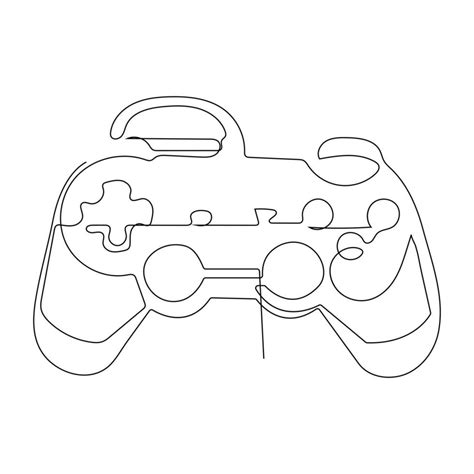 juego controlador continuo soltero línea contorno vector Arte dibujo y