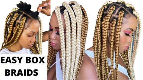 🔥how To Easy Diy Box Braids Rubber Band Method Tension Free Protective Styles Tupo1