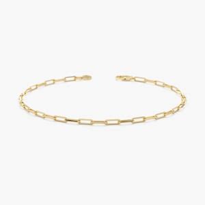 K Solid Gold Paperclip Chain Not Hollow Dainty Gold Chain Trendy