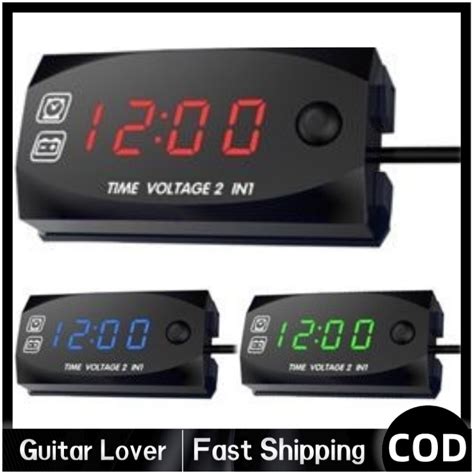 Ready Motorycycle DC 6V 30V 2 In 1 Digital Time Clock Voltage